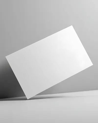 Minimal Horizontal Business Card Mockup Angled Display On Clean White Background