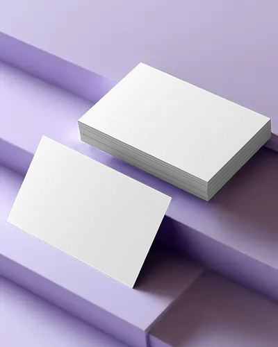 Stacked Business Card Mockup On Purple Steps Modern Layout Clean And Stylish Presentation