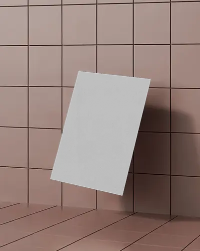 Tiled Wall Floating Business Card Mockup Minimalist And Geometric Composition