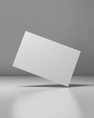 Clean Minimal Horizontal Business Card Mockup Tilted Card Floating On Soft Grey Surface