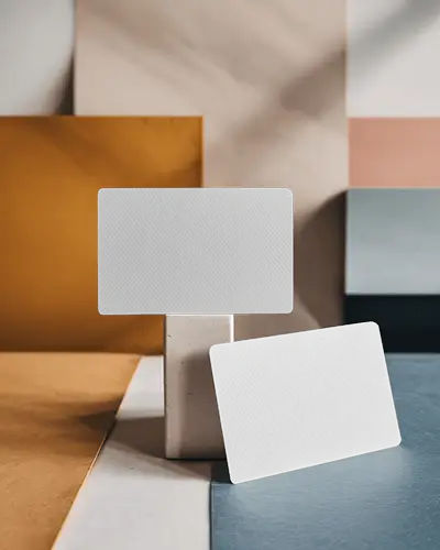 Dual Card Display Abstract Background Business Card Mockup Colorful Stylish Modern Presentation