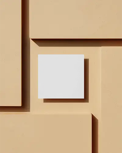Geometric Panel Background Square Business Card Mockup Centered Minimal Architecture