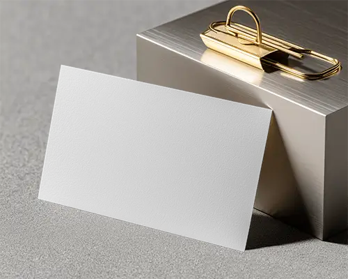 Sleek Modern Business Card Design Mockup On Subtle Textured Background With Clip
