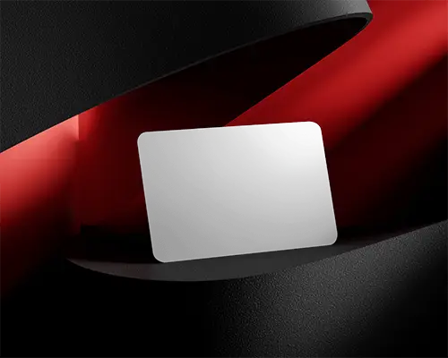 Professional Modern Business Card Mockup With Curved Edges And Bold Abstract Visual Style