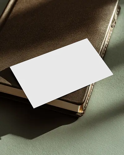 Brown Leather Notebook Business Card Mockup Styled In Professional Light