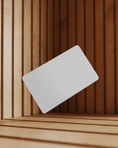 Wooden Panel Floating Business Card Mockup Natural Warm Lighting Modern Design