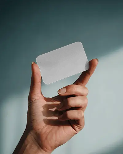 Handheld Business Card Mockup With Rounded Corners For Custom Logo Display