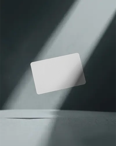 Spotlight Floating Business Card Mockup Dark Background With Dramatic Light Shadow