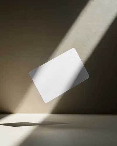 Spotlight Shadow Floating Business Card Mockup Dramatic Lighting Minimal Scene