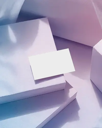 Pastel Light Blocks Business Card Mockup With Soft Shadows And Creative Styling