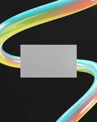 Neon Gradient Abstarct Business Card Mockup On Dark Background Modern Vibrant Style