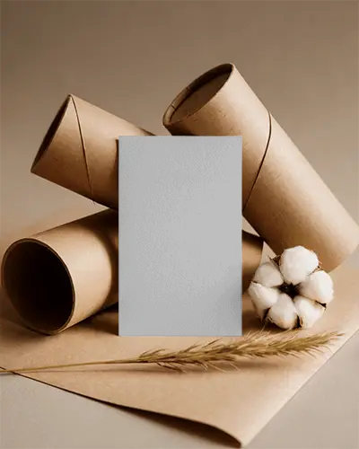 Eco Friendly Business Card Mockup With Organic Natural Element Background