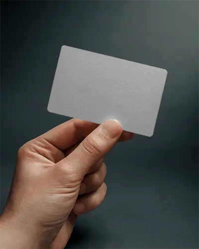 Professional Business Card Mockup Hand Held Minimalist Plain Background High Resolution