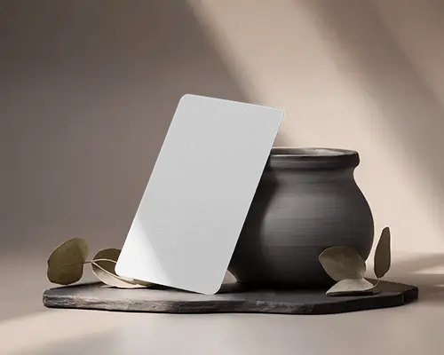Ceramic Pot Business Card Mockup With Soft Lighting And Natural Minimal Props
