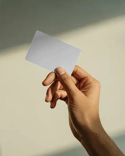 Soft Sunlight Handheld Business Card Mockup With Modern Clean Studio Look