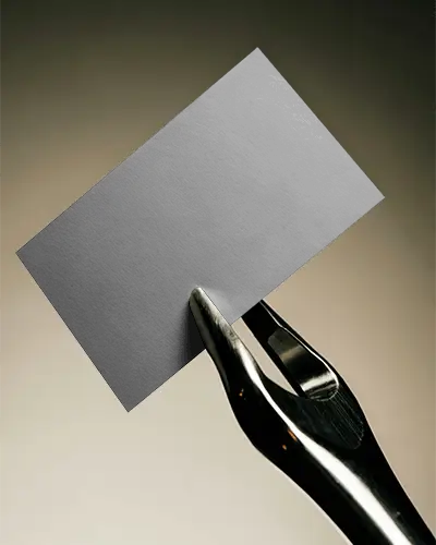 Sleek Minimalist Business Card Mockup Metallic Hand Holding Plain Blank Card Display