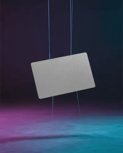 Sleek Minimalist Business Card Floating Over Gradient Background With Texture
