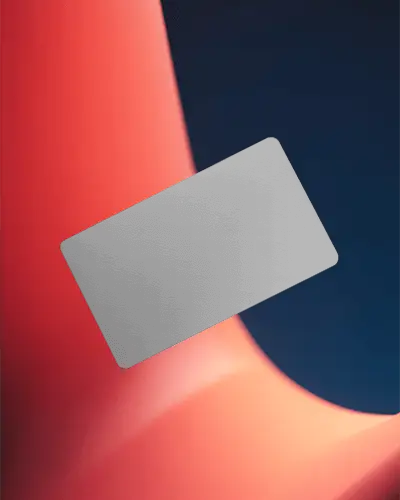 Sleek Modern Business Card Mockup Floating Over Abstract Background For Branding