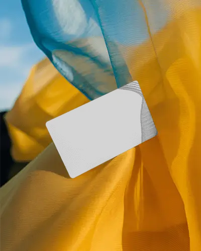 Sleek Minimalist Business Card Mockup With Fabric Background For Professional Branding