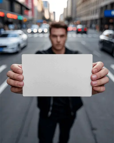 Urban Street Style Business Card Mockup For Modern Professional Networking