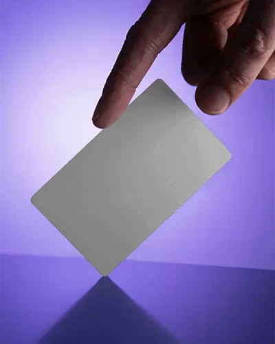 Premium Blank Business Card Mockup With Hand Hovering Over Unique Shadow Background