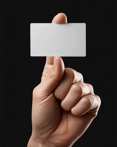 Closeup Hand Holding Empty Blank Business Card Mockup For Brand Presentation