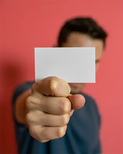 Professional Business Card Mockup With Hand Holding Blank Card For Custom Branding