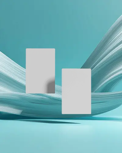 floating-business-card-mockup-duo-in-abstract-blue-scenery-with-digital-silk-flow-design