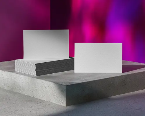 Minimalistic Business Card Mockup With Textured Surface On Stone Platform For Brand Presentation