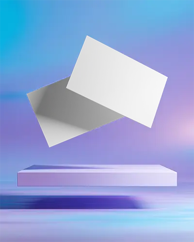 Floating Minimalist Business Card Mockup On Clean Modern Background For Branding