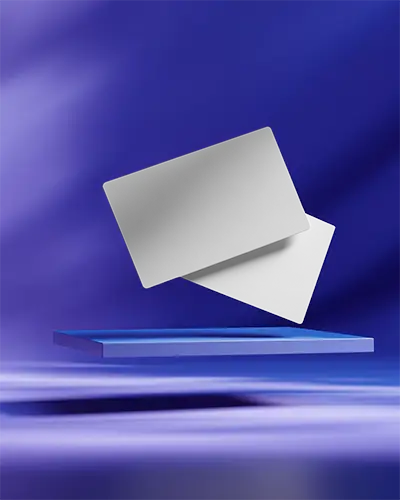 Premium Quality Business Card Mockup Floating In Midair With Modern Abstract Background