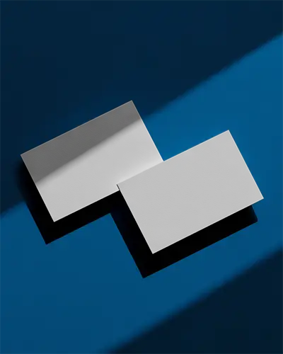 Clean Empty Business Cards Mockup Placed On Solid Surface Shadow Effect For Design Display