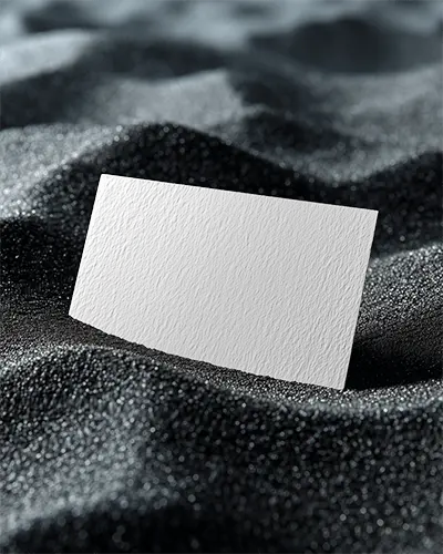 Paper Business Card Mockup With Dark Grainy Background For Professional Branding