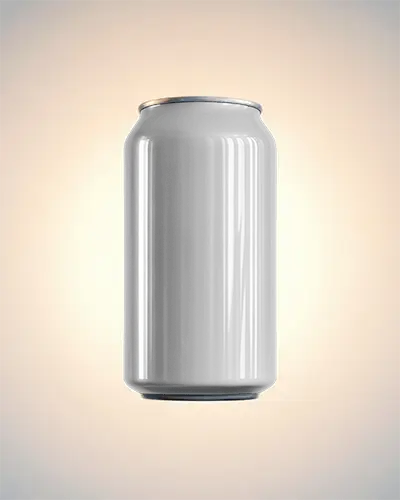 Levitating Can Mockup Centered In Studio Light Burst With Soft Reflection And Glow Around It