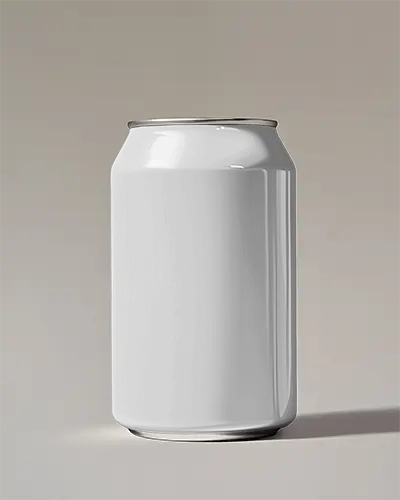 Clean Minimal Can Mockup On Soft Grey Background With Subtle Shadow And Clear Light Blend