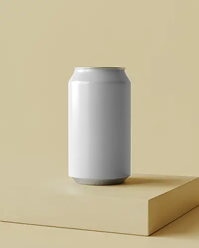 High Quality Empty Can Mockup On Minimalist Background For Brand Identity Showcase