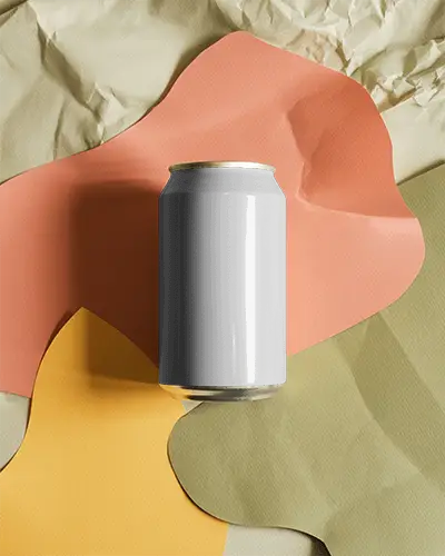 Sleek Modern Can Mockup For Beverage Packaging Design Presentation And Branding Ideas 0163