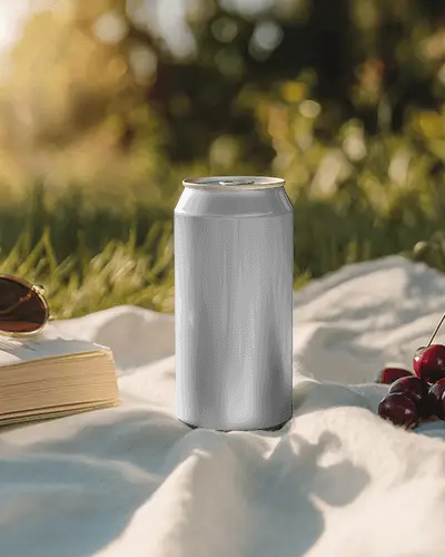 outdoor-picnic-scene-with-stylish-beverage-can-mockup-on-soft-texture-background