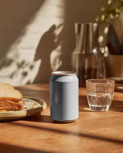 realistic-beverage-can-mockup-on-kitchen-table-with-natural-light-shadows