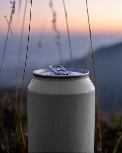 Sleek Cold Beverage Can Mockup Outdoor Nature Background For Campaign Design