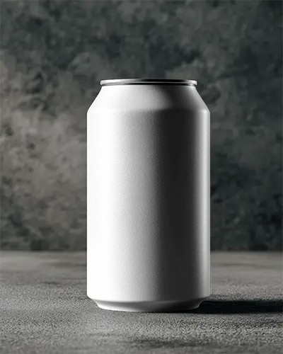 Sleek Metallic Beverage Can Mockup For Corporate Branding And Product Presentation