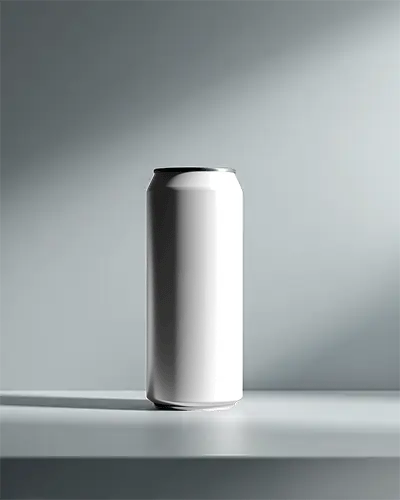Blank Soft Drink Can Mockup Realistic Metallic Container Isolated On Solid Backdrop