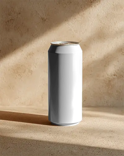 Sleek Metal Can Mockup For Beverage Packaging Design And Branding Presentation Use
