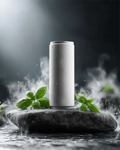 high-resolution-cold-beverage-slim-can-mockup-with-water-droplets-and-fresh-herbs-on-stone-surface
