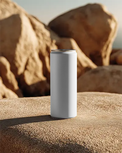 Sleek Minimalist Can Mockup For Beverage Branding And Promotional Packaging Display