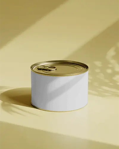Round Metal Can Mockup With Pull Tab Lid For Food Packaging Design Presentations