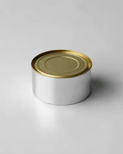Realistic Round Tin Can Mockup For Promoting Canned Food Products And Packaging