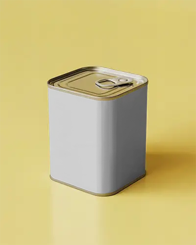 Square Metal Can Mockup With Easy Open Pull Tab For Product Packaging Design