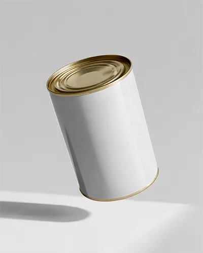 Realistic Metal Can Mockup With Empty Label Space For Brand Presentation