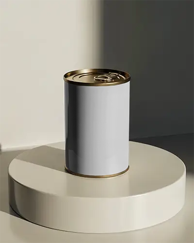 Premium Can Mockup With Metallic Lid For Product Packaging And Branding Presentation